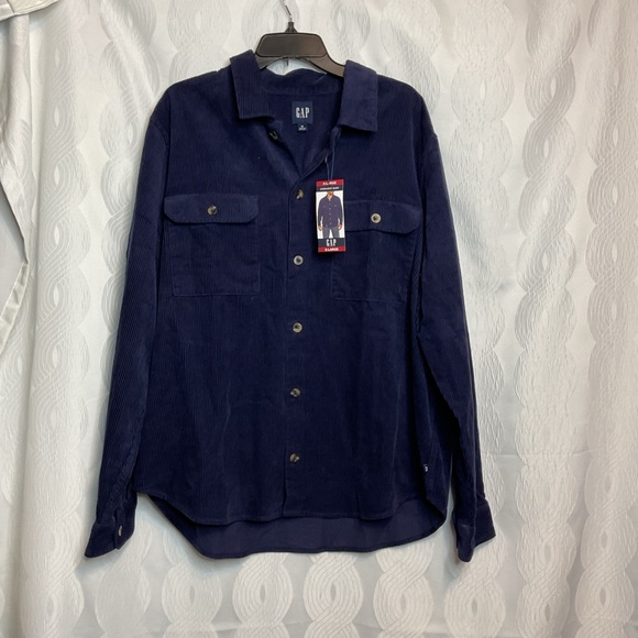 Gap Corduroy shirt mens xlarge ecliplse blue NWT - Picture 4 of 6